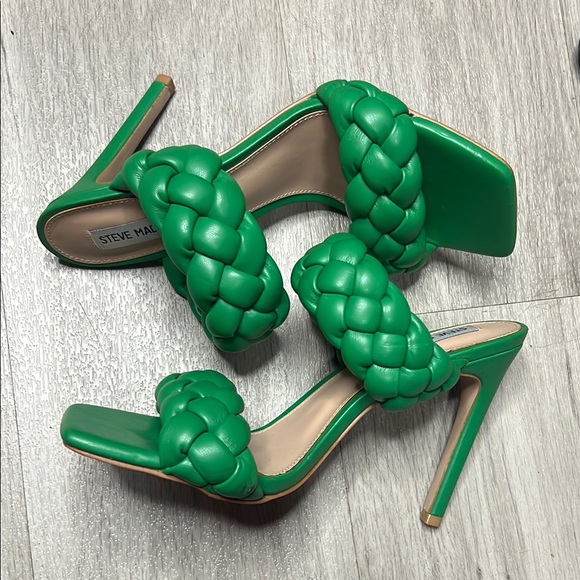 Steve Madden Green Braided Heels - Picture 2 of 3